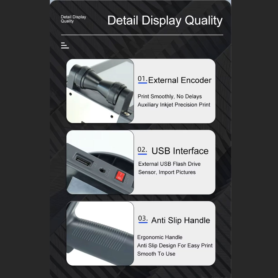 12.7mm High-Definition Portable Inkjet Printer for Barcode, QR Code, and Serial Number Coding - Ultra Light Design, Multi-Language Support
