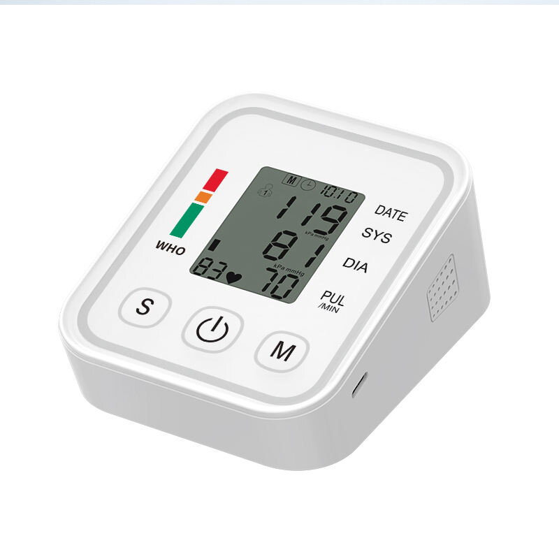 Premium Upper Arm Electronic Blood Pressure Monitor - Automatic Digital Sphygmomanometer with Large LCD Display & Heart Rate Pulse Detection