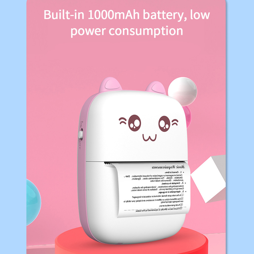 Mini Wireless Bluetooth Thermal Pocket Printer (200 DPI) – Portable Inkless Photo, Notes & Label Maker for Android and iOS