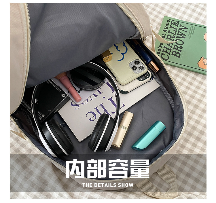 Kawaii Aesthetic Canvas Backpack - Cute School & Travel Book Bag for Teen Girls (Large Capacity)
