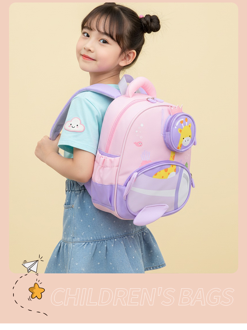 Cute Cartoon Dinosaur Kids School Backpack Waterproof Oxford Cloth Lightweight Baby School Bag for Boys & Girls (3–8 Years)