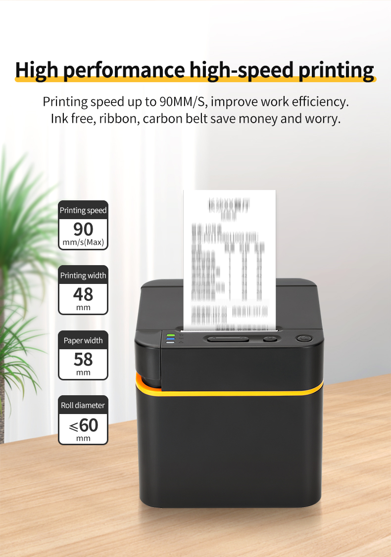 58mm Thermal Receipt Printer, USB and LAN or USB and Bluetooth Connectivity, High-Speed Direct Thermal Printing for Retail Stores, Supermarkets, Restaurants | Compatible with Windows, Linux, MacOS, iOS and Android
