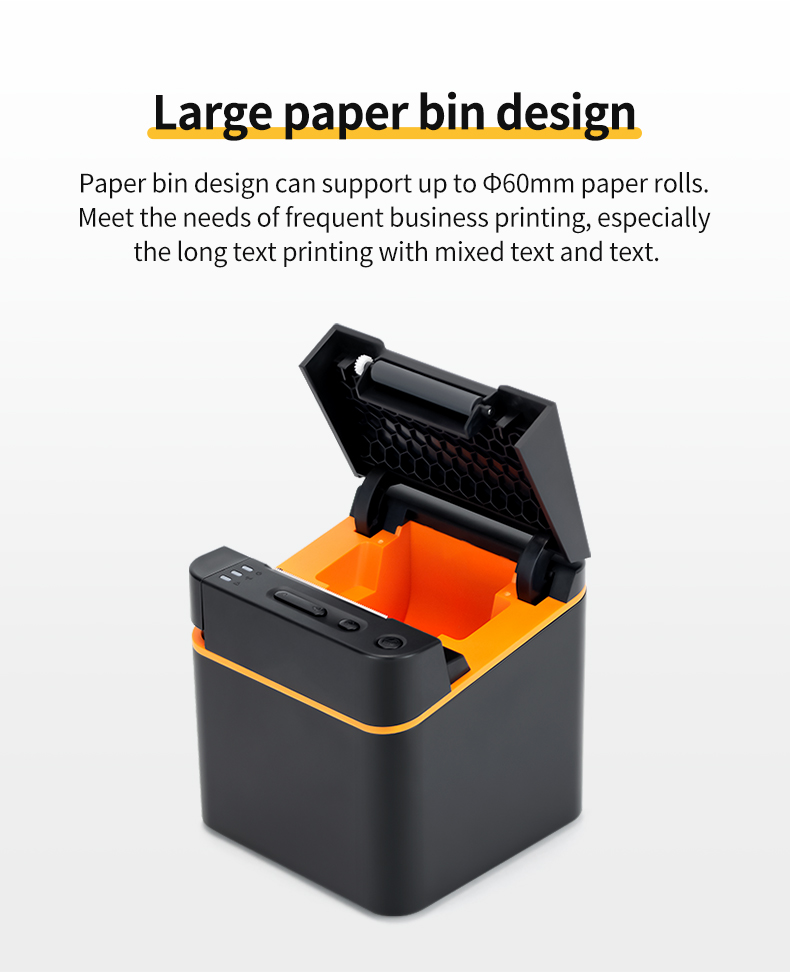 58mm Thermal Receipt Printer, USB and LAN or USB and Bluetooth Connectivity, High-Speed Direct Thermal Printing for Retail Stores, Supermarkets, Restaurants | Compatible with Windows, Linux, MacOS, iOS and Android