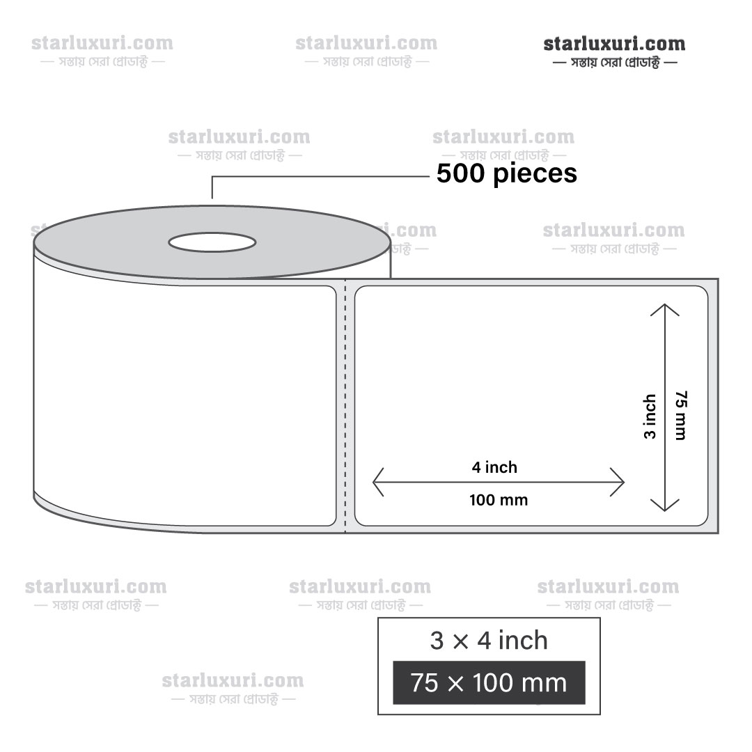 Premium Thermal Label Roll (Multiple Sizes) | Barcode & Shipping Sticker Labels for POS & Courier