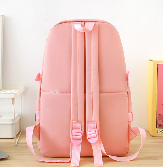 Premium 5-Piece Premium Backpack and Shoulder Bag Set for Women - Large Capacity Travel & College Bags with Cute Bear Pendant