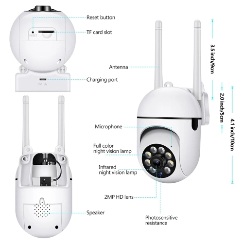 Z-IOT CAM A7 780P 1MP Smart WiFi PTZ IP Security Camera – Night Vision & Two-Way Audio