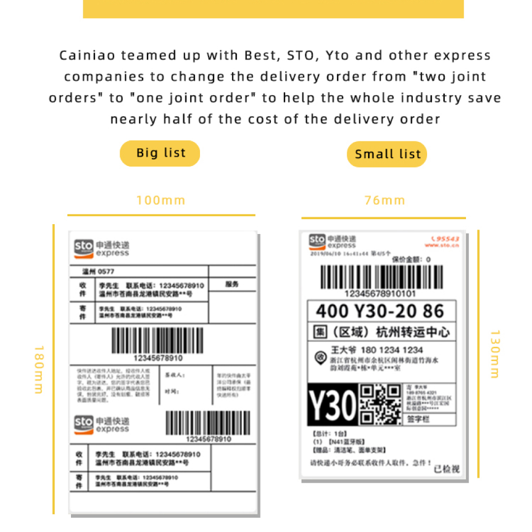 4 Inch Direct Thermal Label Printer | Label Printer for Android, iPhone & Windows, comfortable with Bluetooth and USB | Barcode & Shipping Sticker Printer (203 DPI High Speed)