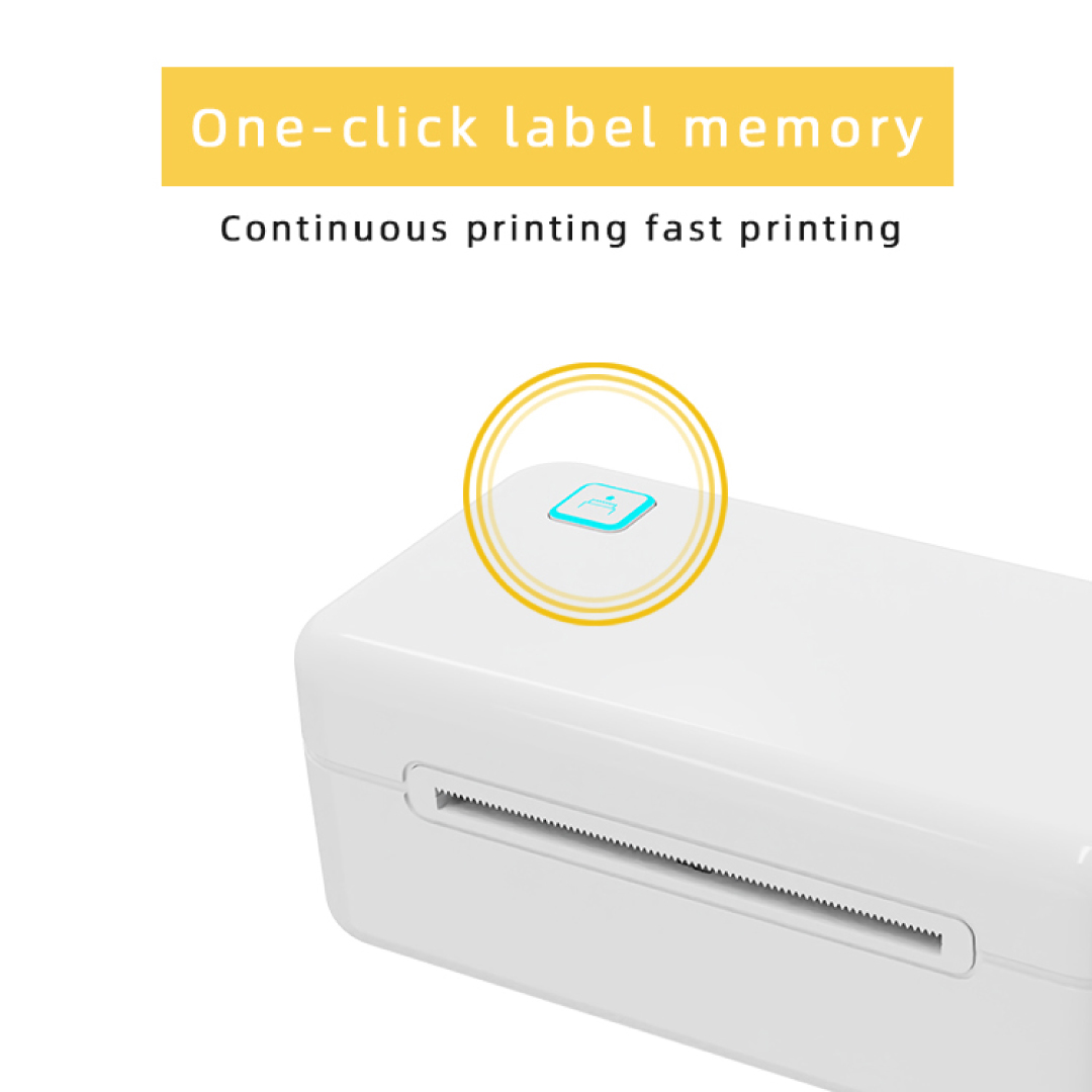 4 Inch Direct Thermal Label Printer | Label Printer for Android, iPhone & Windows, comfortable with Bluetooth and USB | Barcode & Shipping Sticker Printer (203 DPI High Speed)