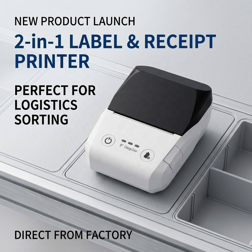 All-in-one 58 mm thermal POS and label printer supports Bluetooth and USB and is compatible with Android, iOS, and Windows. Ideal for supermarkets and retail stores. Support for bill/cash memo/QR code/barcode.