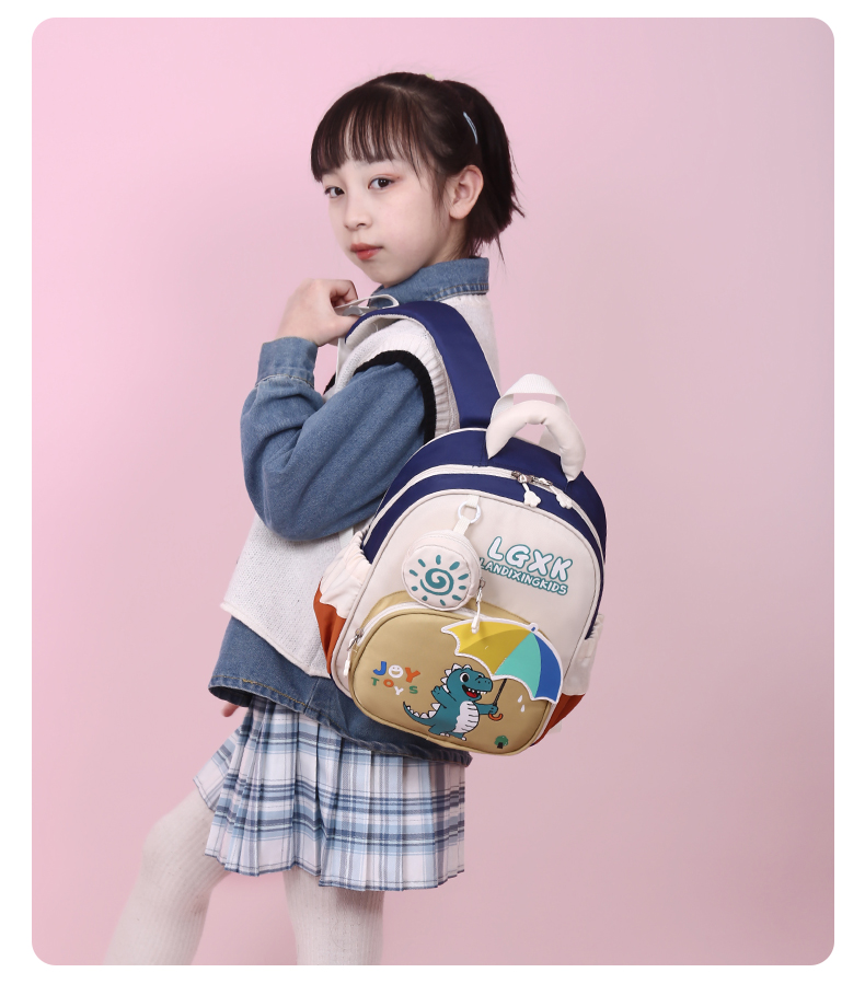 Premium Unisex Cartoon Dinosaur Print Oxford Backpack – Durable, Lightweight & Fashionable School Bag for Kids