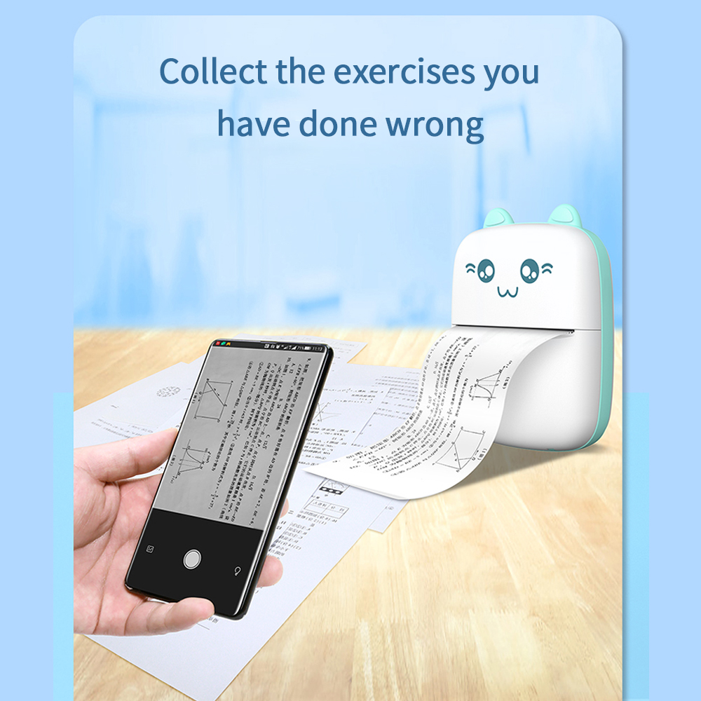 Mini Wireless Bluetooth Thermal Pocket Printer (200 DPI) – Portable Inkless Photo, Notes & Label Maker for Android and iOS