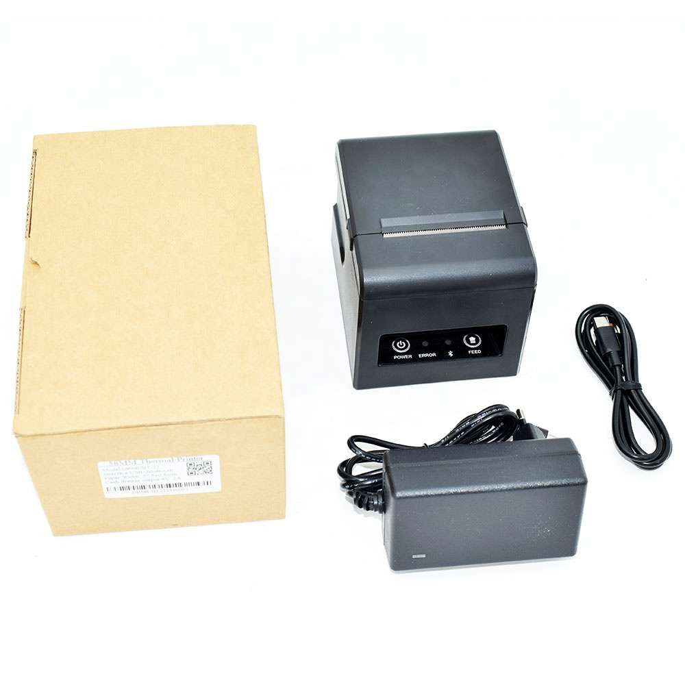 80mm USB & Bluetooth Thermal Receipt and label Printer for Windows, Android, iOS, Linux—Fast Print, Compact & Wireless with Auto Cash Drawer open System Compatible with POS, Restaurant, Shop