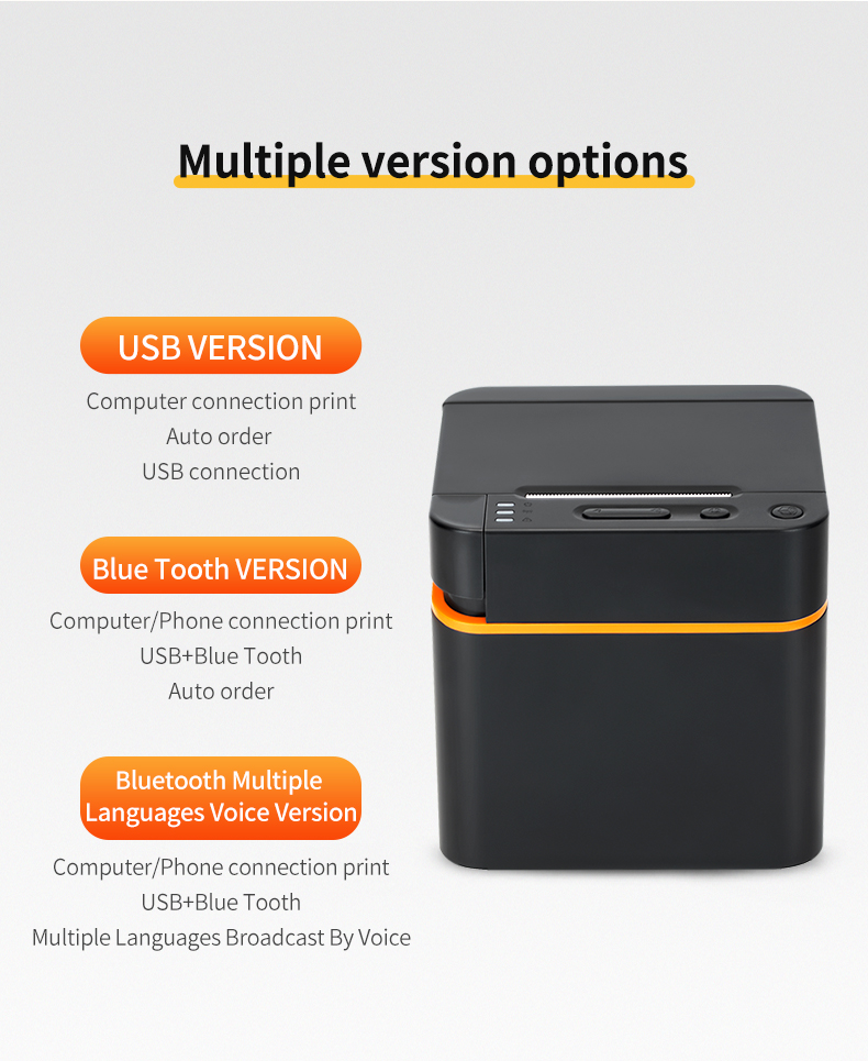 58mm Thermal Receipt Printer, USB and LAN or USB and Bluetooth Connectivity, High-Speed Direct Thermal Printing for Retail Stores, Supermarkets, Restaurants | Compatible with Windows, Linux, MacOS, iOS and Android