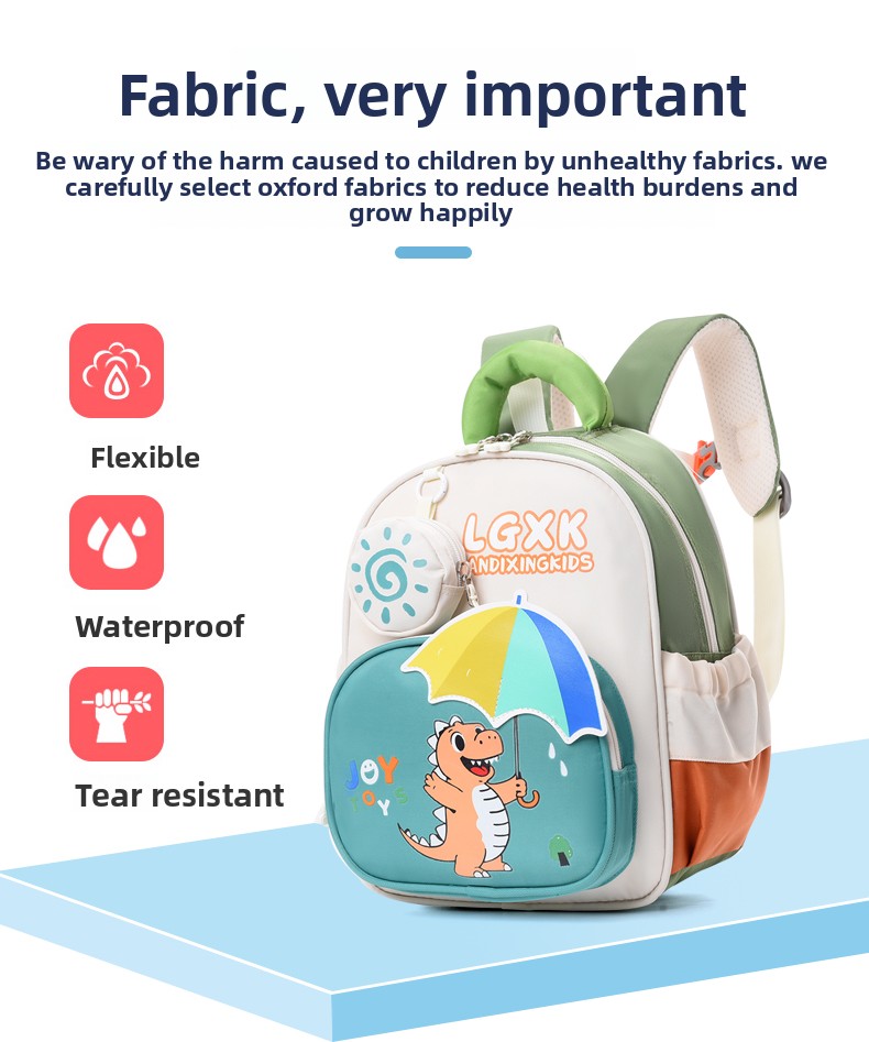 Premium Unisex Cartoon Dinosaur Print Oxford Backpack – Durable, Lightweight & Fashionable School Bag for Kids