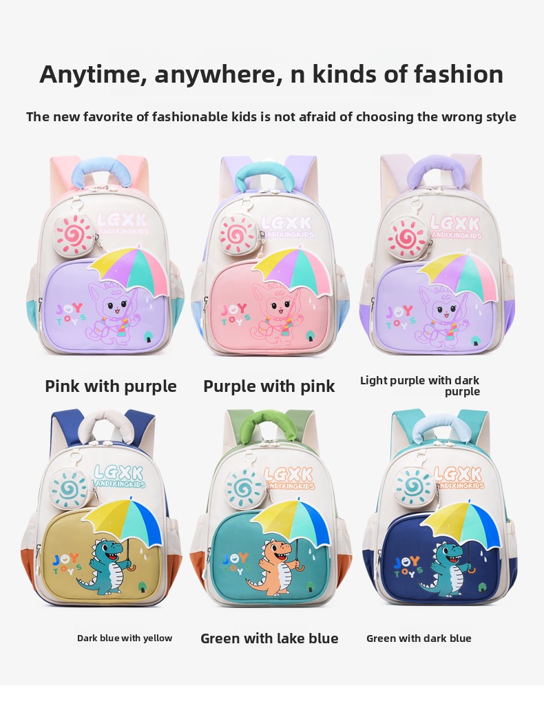 Premium Unisex Cartoon Dinosaur Print Oxford Backpack – Durable, Lightweight & Fashionable School Bag for Kids