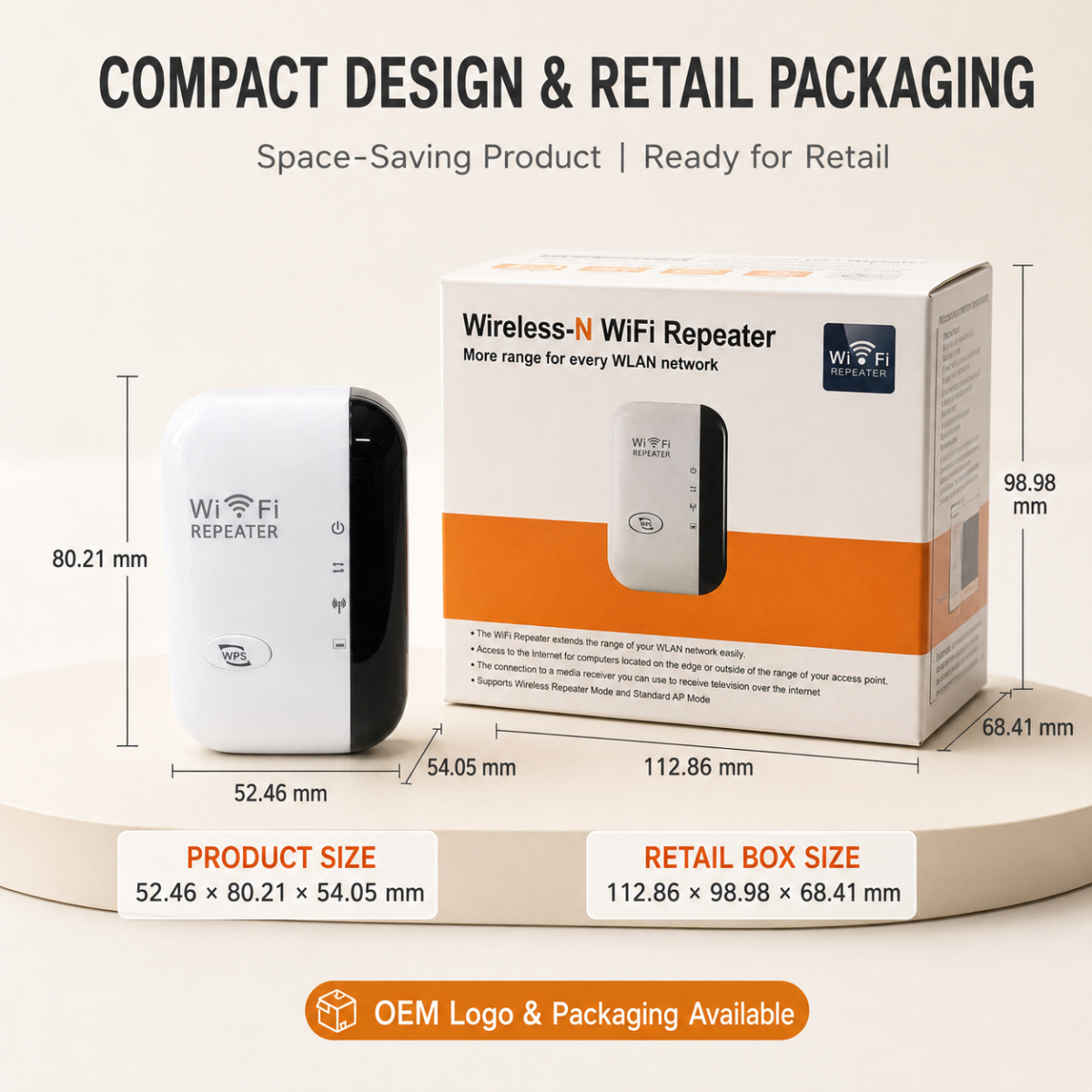 Wireless WiFi Repeater 300Mbps Range Extender | Signal Booster with Multi Mode AP/Router for Home & Office