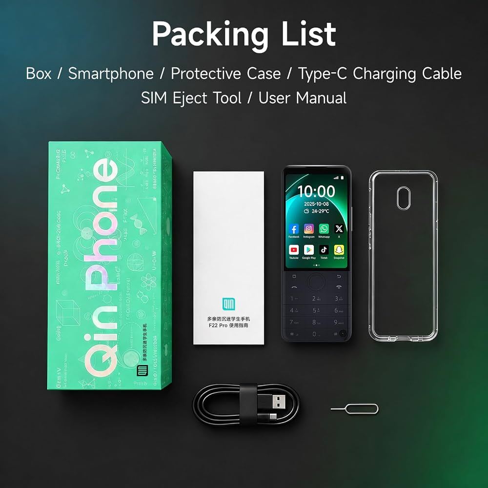 Xiaomi Qin F22 pro 4/64GB Mini Smartphone | 4G VoLTE, Android Support & Compact Design, 3.54 Inch Touch Screen, 2130 mAh Battery, 640*960 Smart Global Version Google Play Store support