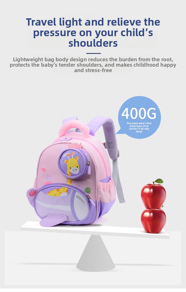Cute Cartoon Dinosaur Kids School Backpack Waterproof Oxford Cloth Lightweight Baby School Bag for Boys & Girls (3–8 Years)
