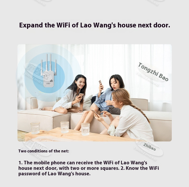 300Mbps Wireless wifi repeater/WiFi Extender/wifi Booster/wifi signal Amplifier with 6 High-Performance Antennas for Long Range Signal Boost