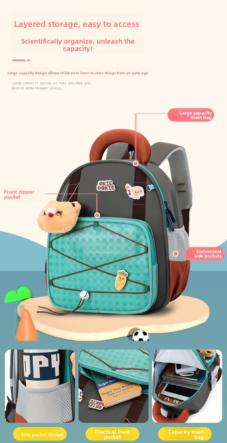 Cute Cartoon Kids Backpack Lightweight Nylon School Bag for Boys & Girls – Durable & Comfortable School Backpack