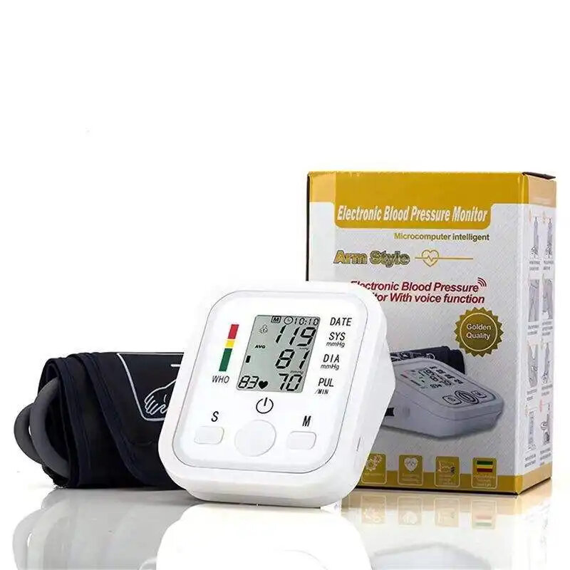 Premium Upper Arm Electronic Blood Pressure Monitor - Automatic Digital Sphygmomanometer with Large LCD Display & Heart Rate Pulse Detection