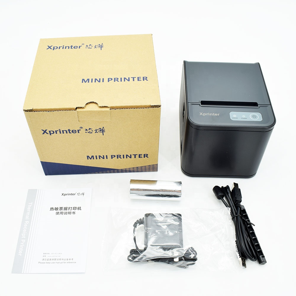 Xprinter XP-80TS 80mm Direct Thermal POS Receipt Printer | High-Speed 200mm/s | Auto Cutter | Auto Dryer open | Support Windows, Mac and Linux | USB and LAN Bill Printer for Supermarket & Retail