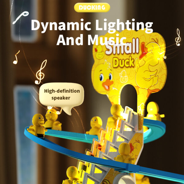 Electric Duck roller coaster toy with track slide stairs and music - Image 4
