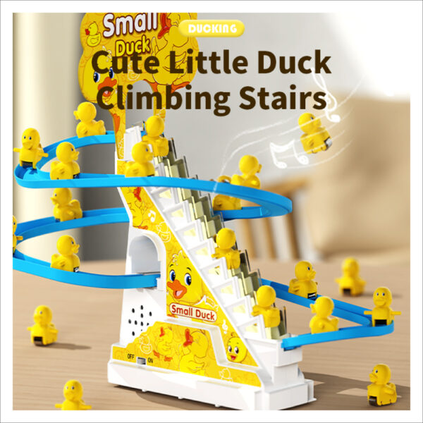 Electric Duck roller coaster toy with track slide stairs and music - Image 2