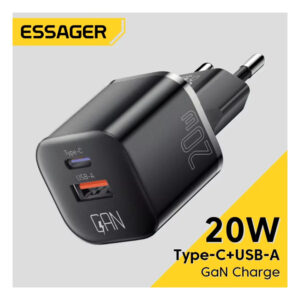 Essager 20W GaN USB-A and Type-C PD Fast Charger