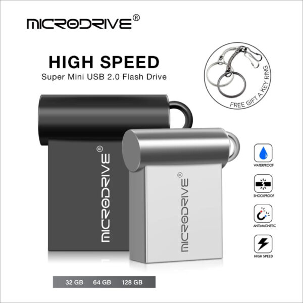 Metal Super Mini USB 2.0 32GB 64GB 128GB Pendrive