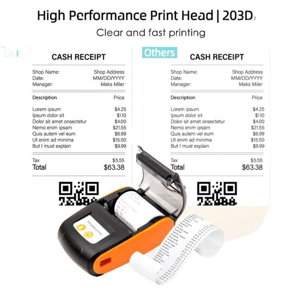 Thermal Receipt Printer, Portable POS Printer with Bluetooth, compatible with Android/iOS/Windows. (58mm) - Image 5