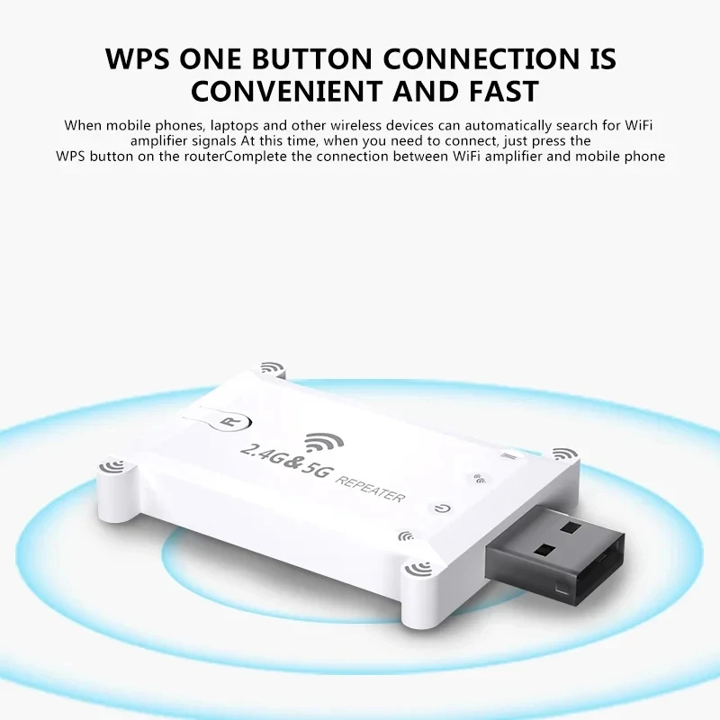 Wi-Fi Extender WiFi Booster WiFi Signal Amplifier with USB Wireless system 1200Mbps Dual brand  Long Range For Home Network Extension