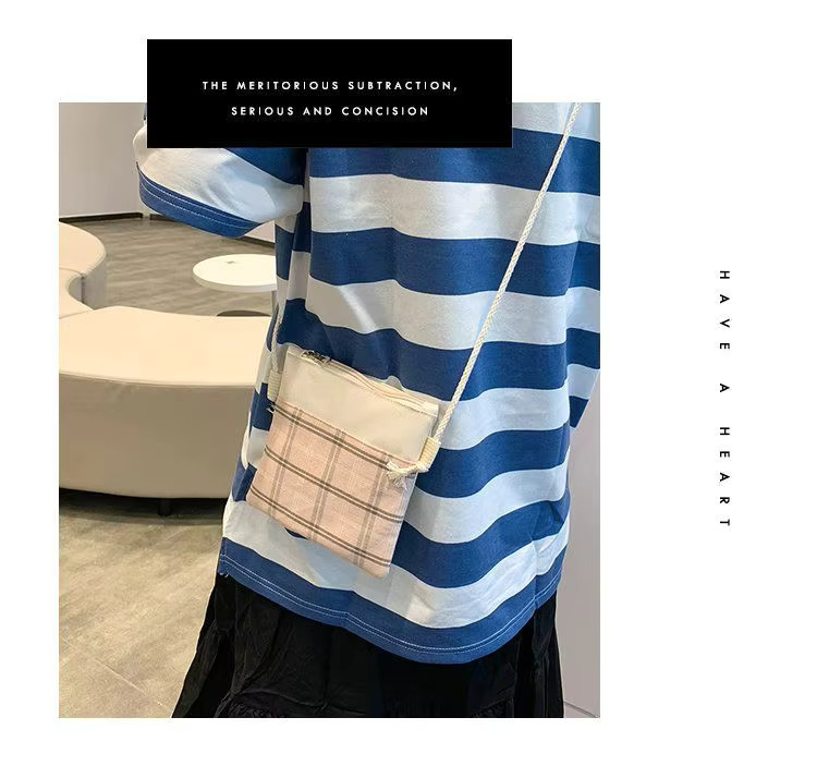 Premium 5-Piece Korean Style Plaid Canvas Backpack Set for Students—Trendy, Waterproof & Versatile Schoolbag Bundle