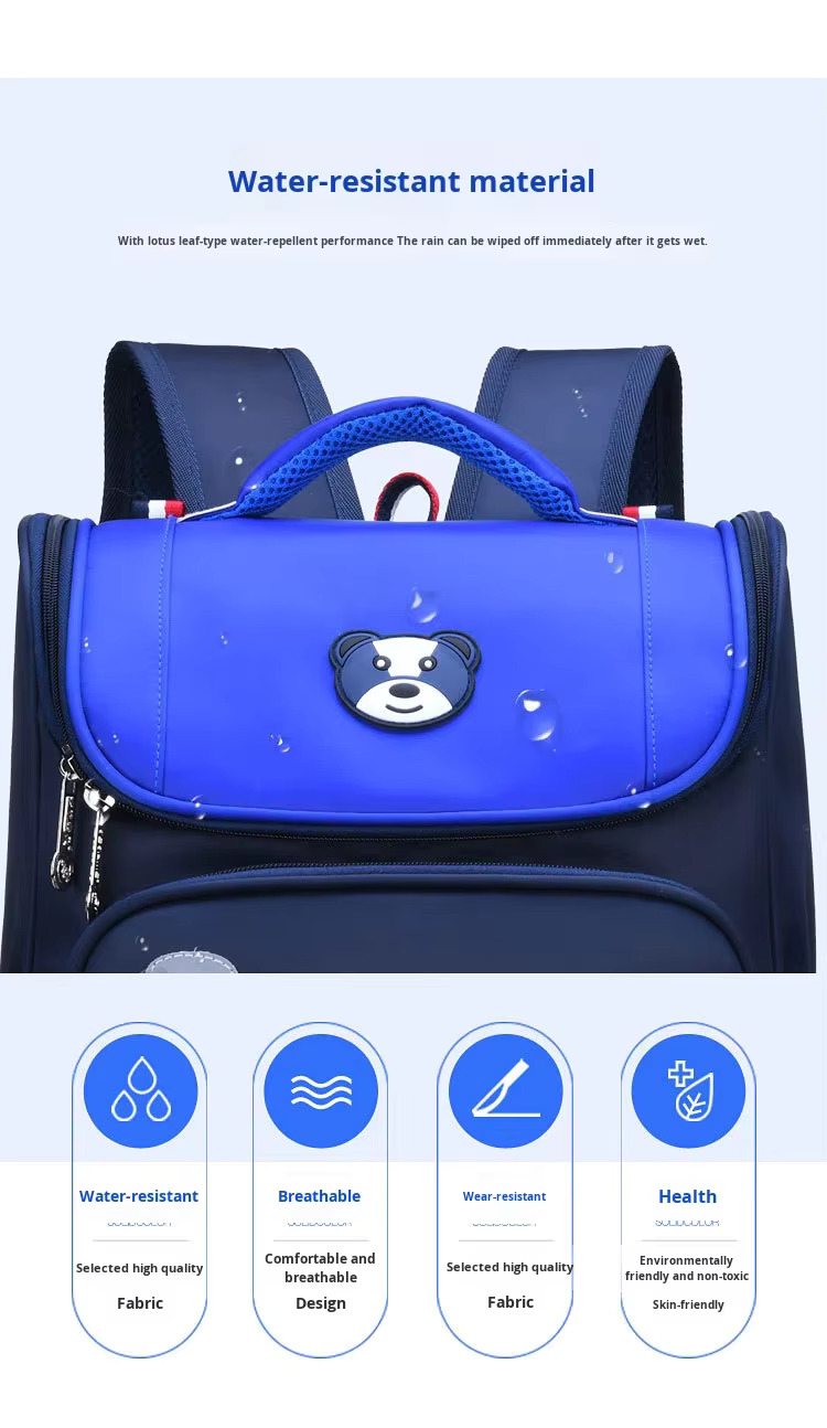 Kids' Premium Backpack School Bag—Waterproof and stylish with Safety Warning Reflective Strip for Boys and Girls