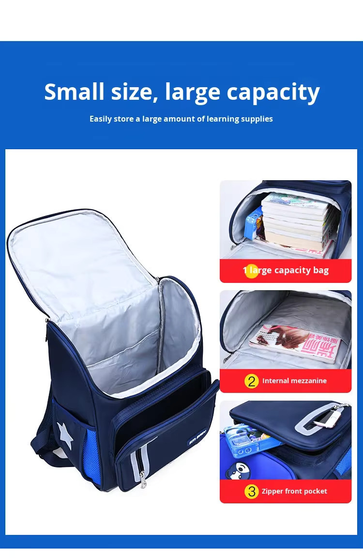 Kids' Premium Backpack School Bag—Waterproof and stylish with Safety Warning Reflective Strip for Boys and Girls