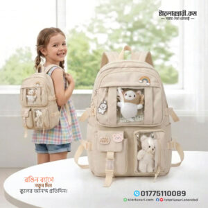 Kawaii Aesthetic Canvas Backpack - Cute School & Travel Book Bag for Teen Girls