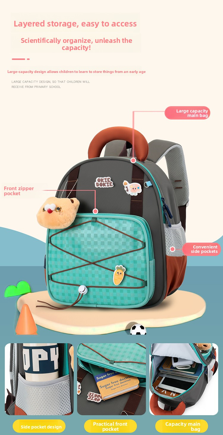 Cute Cartoon Kids Backpack Lightweight Nylon School Bag for Boys & Girls – Durable & Comfortable School Backpack